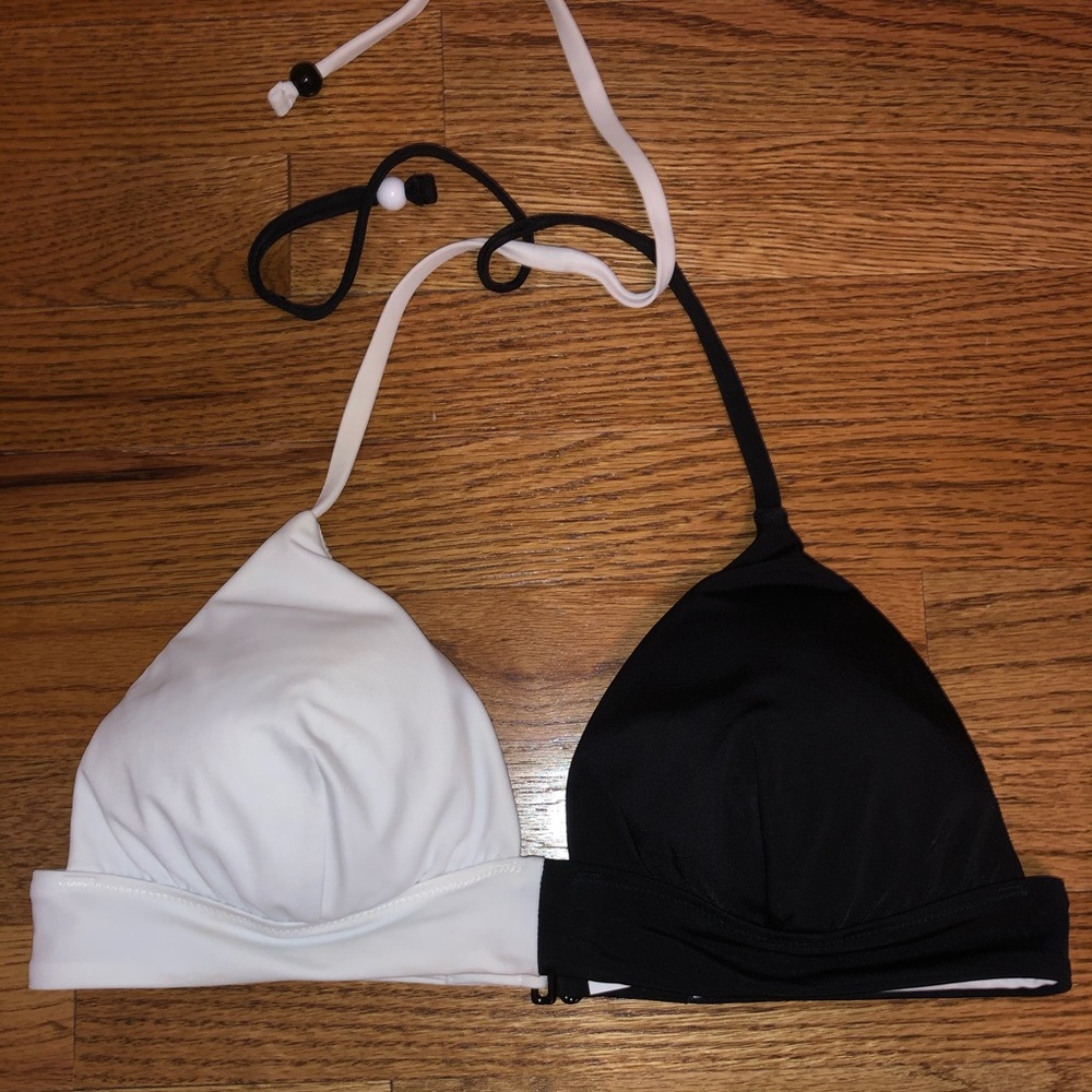 VS black and white bikini top